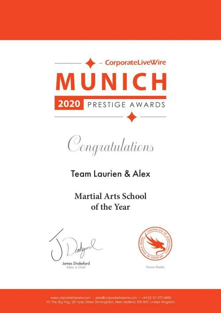 Auszeichnung als Kampfsportschule des Jahres in München für Team Laurien & Alex